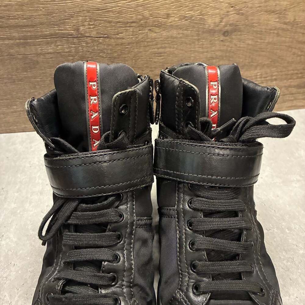 Y2k Prada Linea Rossa high-top sneaker boots in Black EU 38 Sz 7.5, 8 - Picture 7 of 7